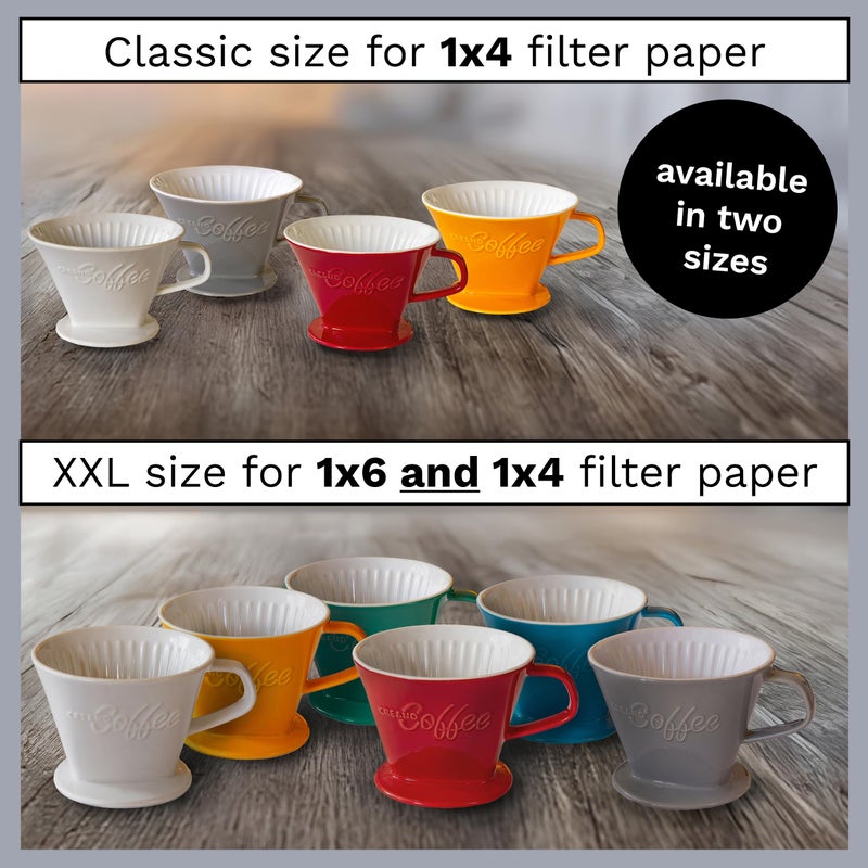 Creano XXL Porcelain Coffee Dripper White - Ceramic Cone Brewer - Pour Over Coffee Maker - Filter Size 4 - huge and heavy quality 800gr/28oz - 6 Colours availeble - Image 4